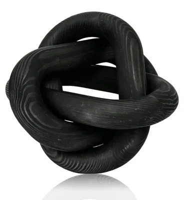 Holzkette mit 3 Gliedern, dekorativ, schwarz, 14,5 cm