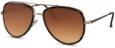 Produktbild von styleBREAKER Uni Pilotenbrille Tropfenform Hybrid, Schildpatt/Braun