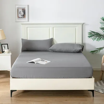Produktbild von Good Nite Spannbettlaken für Super-Kingsize-Bett, extra Tiefe Tasche, weich und atmungsaktiv, 25 cm, Dunkelgrau, Super-Kingsize-Bett