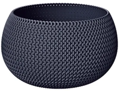 Produktbild von ProsperPlast Nitly Runder Blumentopf mit Splofy Tank Kunststoffschale in Anthrazit (L) x 23,9 (B) x 16,1 (H) cm