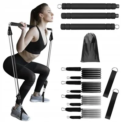 Produktbild von LOKOMO Pilates Bar Fitness-Stange mit Widerstandsbändern