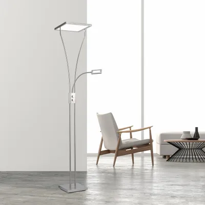 Produktbild von JUST LIGHT LED Deckenfluter MARIAN dimmbar per Drehknopf, schwenkbar, Leselampe Wohnzimmer, Büro, Arbeitszimmer