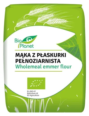 MĄKA Z PŁASKURKI PEŁNOZIARNISTA BIO 1 kg - BIO PLANET