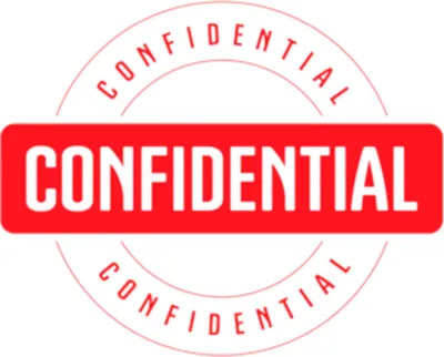 A graphic stamp with the word CONFIDENTIAL repeated.