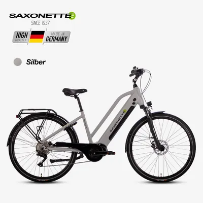 Produktbild von SAXONETTE Premium Sport Trapez 28" E-Bike ,Elektrofahrrad, SHIMANO Deore 10-Gang, 90Nm,Mittelmotor, 522Wh Akku, RH50 (silber matt)