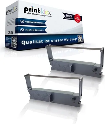 Produktbild von 2x Kompatible Schriftbänder für Epson ERC 32 TEC FS1650 C43S015371 ERC-32-B Premium Nylonband Easy Print Serie