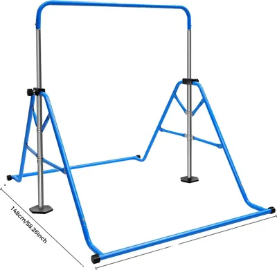 Image de Barre de gymnastique, charge maximale 100 kg, hauteur réglable 115-155 cm, design compact, bleu