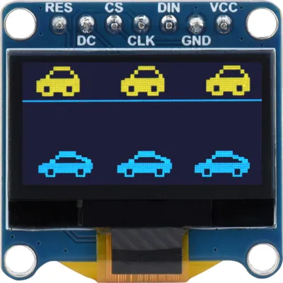 Produktbild von WaveShare 0.96inch OLED Display Module Yellow/Blue 128x64 SPI I2C