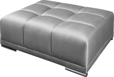 Produktbild von Extravaganter Hocker ELEGANCIA 110cm silbergrau Samt Ziersteppung Polsterhocker Sitzhocker Fußhocker