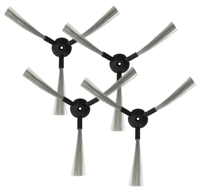 Produktbild von vhbw 4x Seitenbürste kompatibel mit Zebot Z320, V700 Saugroboter - Reinigungsbürsten Set, schwarz / grau, 3-armig