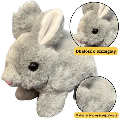 Zdjęcie produktu dla Pluszowa maskotka-przytulanka Zając Królik Szary 18cm
