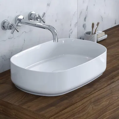 Image de Lavabo à poser Isvea INFINITY OVAL 55 x 36 cm, blanc