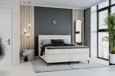 Produktbild von VELAR Boxspringbett mit bettkasten "BOUCLE 1", 120 cm, Weiß