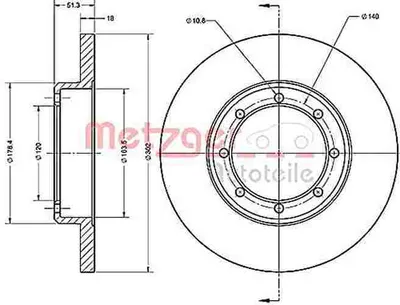 Produktbild von 2x METZGER Bremsscheibe Hinterachse Ø 302mm für Renault Opel Nissan 6110686