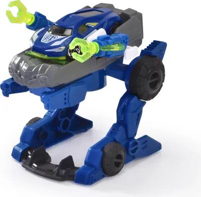 Obrázek produktu pro Dickie Toys - Police Trooper (12 cm) - robotické policejní auto 2 v 1 pro děti od 3 let včetně odnímatelného autíčka (7,5 cm), hračka s parádními funkcemi