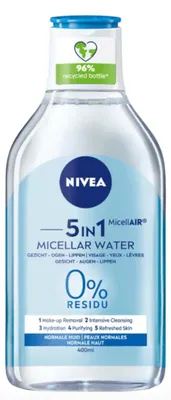 Produktbild von 5x Nivea Visage micellair water verfrissend 5 in 1 normale huid 400ML
