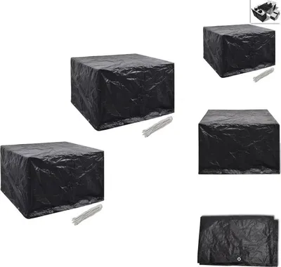 Image de vidaXL Housses pour meubles de jardin 2 pcs. 4 personnes Poly rotin 8 oeillets - Housses de protection pour meubles de jardin
