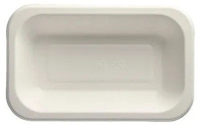 Produktbild von PAPSTAR Siegelschalen aus Zuckerrohr, 4,2x15x24 cm, weiß | Folie (100 Stück)