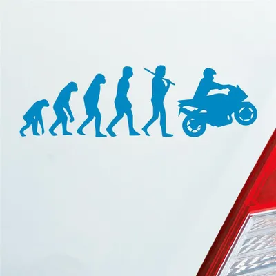 Produktbild von Auto Aufkleber Evolution Motorrad Mopped Bike 15x4,5 cm Hellblau Sticker Heckscheibenaufkleber