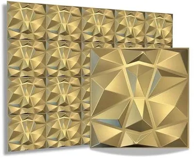 Imagen del producto de Paneles 3D para paredes y techos, de 50 x 50 cm, paquete de 8 unidades, fabricados en plástico PVC con efecto 3D