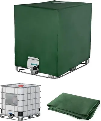 Produktbild von Famanu IBC-Behälterabdeckung 1000L - Wasser- und UV-beständige Schutzhülle grün