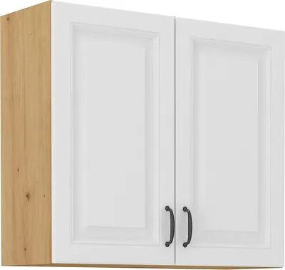 Immagine prodotto di Armadietto superiore da cucina SOPHIA - larghezza 80 cm, bianco / rovere artisan