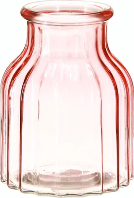 Produktbild von Retro Glas Blumenvase Rosa Ø11cm H14,5cm 2er Set , 2 Stück