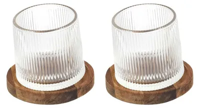 Image de Lot de 2 Verres à Whisky - COOK CONCEPT - Ciselés - Transparent