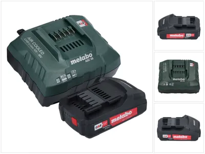 Immagine prodotto di Metabo Basic Set 1x batteria Li-Power 18 V 2,0 Ah CAS Li-Ion ( 625596000 ) + caricabatterie ASC 55 AIR COOLED 12 - 36 V ( 627044000 )