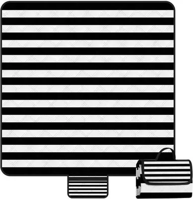 Produktbild von Picknickdecke, wasserdicht, 200 x 200 cm, isolierte Stranddecke, sandabweisend mit Tragegriff, ultraleicht, tragbare Strandmatte für 4-6 Personen, Picknickdecke