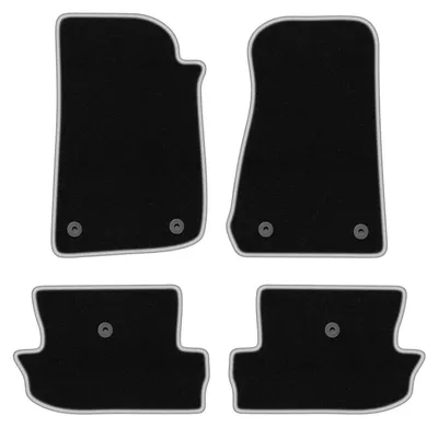Produktbild von Fußmatten Automatten Velours Schwarz/Silber für Jeep Wrangler IV 2017- Set 4-tlg