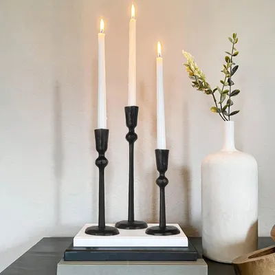 Image de Support de bougies en fer - Lot de 3 supports à bougies décoratifs, idéal pour les mariages