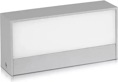 Image de Applique d'extérieur LED VT-8056 grise 9 W, blanc chaud, 850 lm, plastique, dimensions : 4,6 x 17,3 x 8,1 cm, IP65, V-TAC