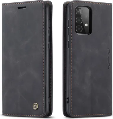 Produktbild von Samsung Galaxy A52 5G Hülle, LaimTop Retro Kunstledertasche mit Standfunktion Schutzhülle für Samsung Galaxy A52 5G Schwarz