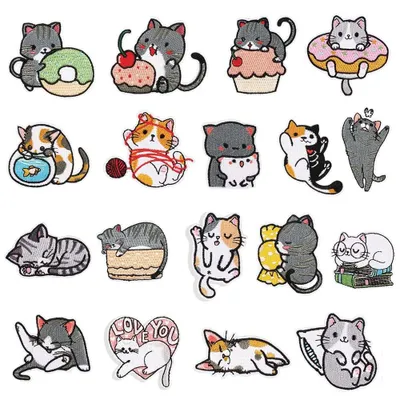 18 Tier-Aufbügel-Patches, bestickt, selbstklebend, für Kleidung