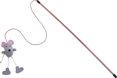 Produktbild von Nobby Angel mit Plüschmaus Stab: 50 cm; Band mit Spielzeug: 60 cm