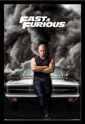 Produktbild von Fast & Furios - Poster - Vin Diesel + Wechselrahmen, Shinsuke® Maxi MDF schwarz, Acryl-Scheibe