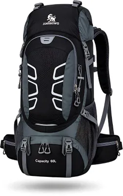 Produktbild von CarryQuest® - Rucksack 60L Nylon mit Rückenbelüftung Hüftgurt Schwarz