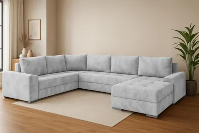 Produktbild von CHIEF U – Ecksofa Couchgarnitur in U-Form mit Schlaffunktion & Bettkasten Wohnlandschaft