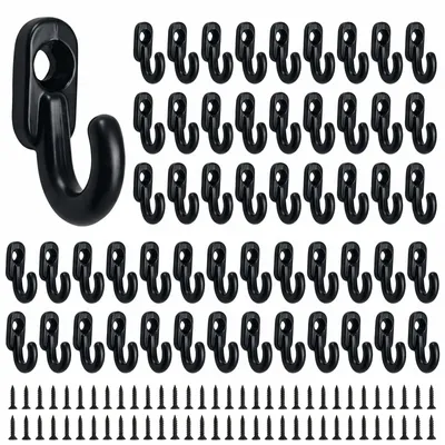 60 Mini-Haken 17 mm, schwarz, für Schlüsselbrett, Wandmontage