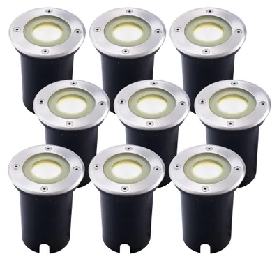 Image de Ledvion Lot de 9 Spot LED Encastrable Exterieur IP67 3W 345Lm 4000K GU10