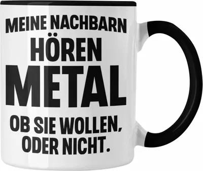 Produktbild von Trendation - Heavy Metal Geschenke Rockmusik Geschenk Tasse Lustig Deko (Schwarz)