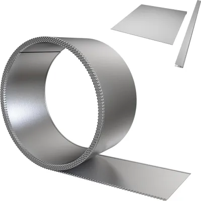 Produktbild von JOIEYOU Rasenkante Metall 20M Beeteinfassung Beetumrandung Verzinkt mit Gezackte Kanten Metall Mähkante Palisade Gartenzaun Höhe 15cm, Silber