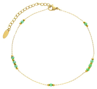 Image de Bracelet NAHIMA pour femme - or et émeraude, taille unique