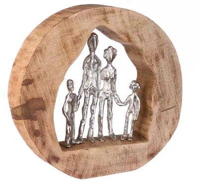 Productafbeelding van Casablanca, decoratieve sculptuur van Gilde, zilverkleurig, familiefiguur, hoogte 28 cm, artikelnummer 81164
