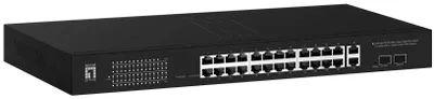 Obrázok produktu pre LevelOne GEP-2841 Sieťový manažovaný prepínač L2 Gigabit Ethernet (10/100/1000) napájanie cez Ethernet (PoE) 1U Schwarz