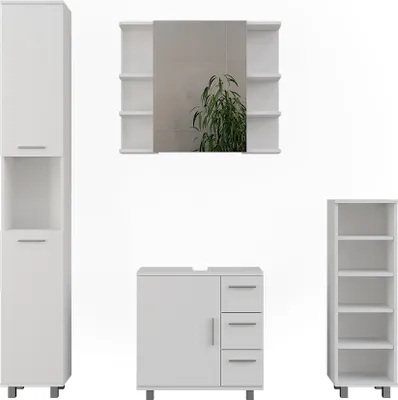 Produktbild von Badmöbel-Set Vicco Ilias Weiß 4 Teile, Model 55517
