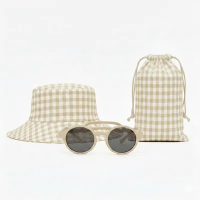 Image de Pack Soleil Bébé 1-2 Ans Horizane Sunset Beige Lunettes UV400 + Chapeau UV
