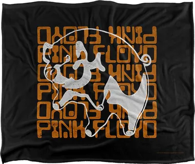 Obrázek produktu pro Pink Floyd - deka pro prasata, hedvábná, superměkká TV24690 (jedna velikost) (černá/zlatá/bílá)