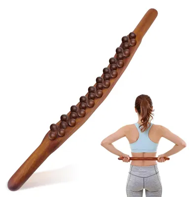 Zdjęcie produktu dla Drewniany masażer Gua Sha z 31 punktami masującymi